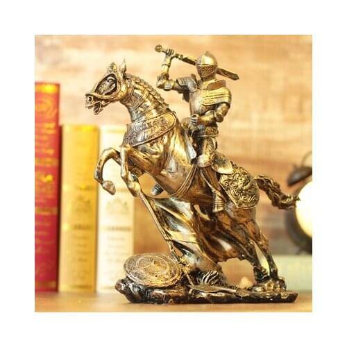 Medieval Samurai armor model retro Rome armor warriors creative crafts ornaments Knight horse statue Retro decoration