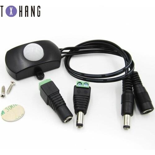 LED Strip Automatic Mini DC PIR Body Infrared Motion Sensor Switch 5A With Male Female Power Jack Adapter Contor 5V-24V