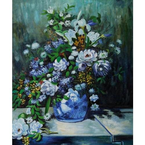 High quality Oil painting Canvas Reproductions Grande Vase Di Fiori By Pierre Auguste Renoir hand painted