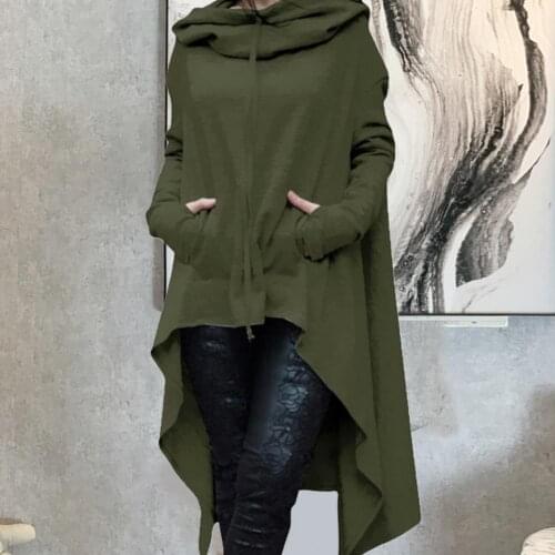 Plus Size Autumn Long Hoodie Solid Color Hooded Elegant Sweatshirt Plus Size Vetement Femme Hoodies Women Casual Wear Streetwear