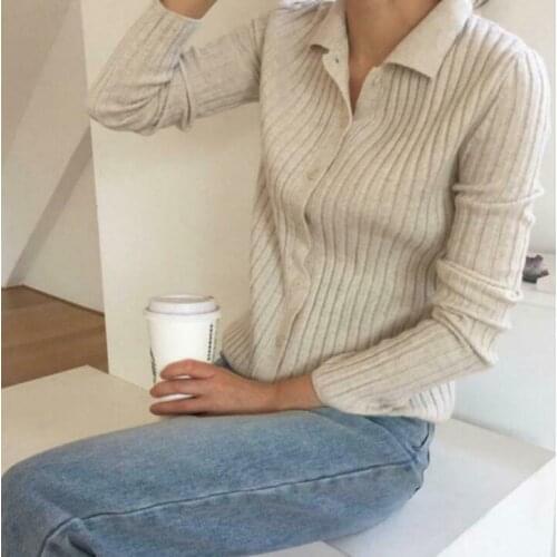 Ladies Cashmere Lapel Button Cardigan Wool Coat, Abrigo De Lana Jersey De Mujer