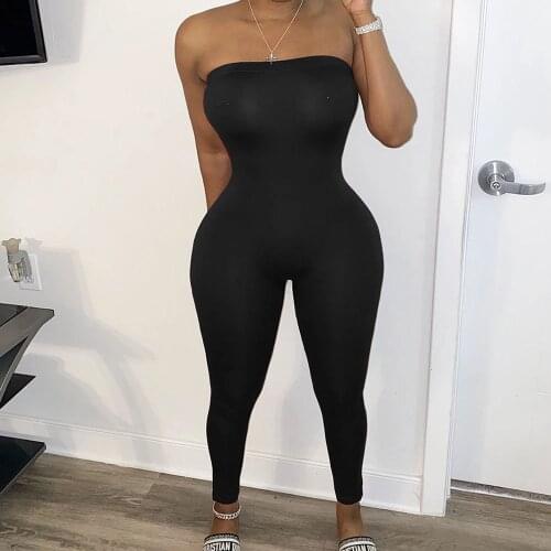 Sexy Off Shoulder Bandage Rompers Womens Jumpsuit Strapless Skinny Club Outfits Party Bodycon Overalls for Women Monos Mujer