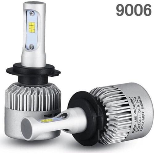 1 Set 9006 HB4 S2 LED Headlight Super Slim Conversion Kit 72W 8000LM CSP Y19 LED Chips All-in-one Built-in Fan Driving Fog Lamp