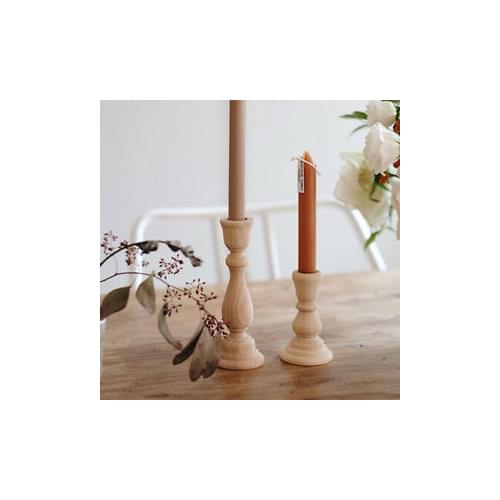 1pc 3 Size Retro Unpainted Wood Table Holder Classic Vintage Craft Candlesticks Holders Home Party Wedding Desktop Decoration