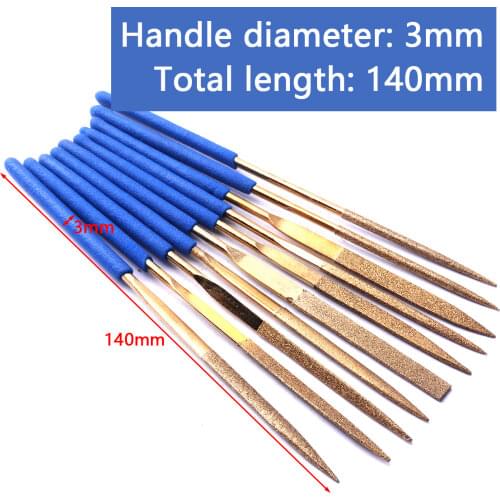 10pcs Jewelers Diamond Glass Stone Wood Carving Craft Metal Needles Files Sets