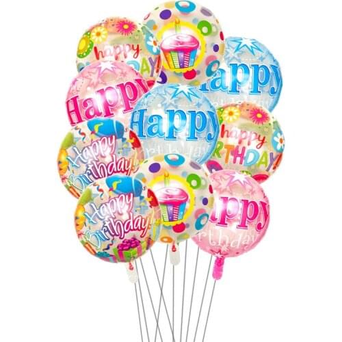 10pcs/ lot 18-inch Clear Round balloon transparent happy birthday balloon birthday party decorations childrens ball baby shower
