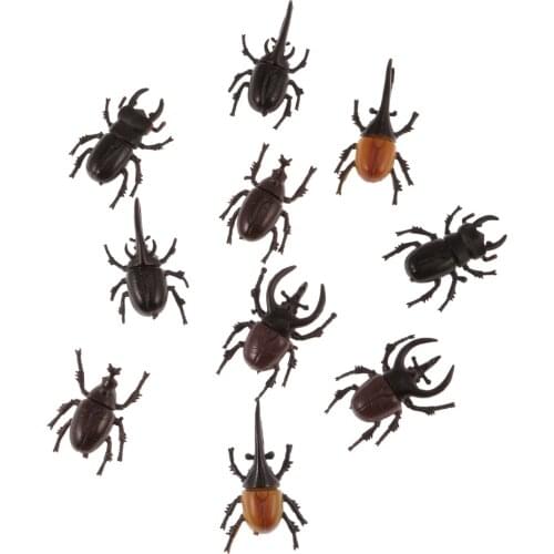 10Pcs Plastic Vivid Beetles Insect Models Animal Kids Party Favors Decor