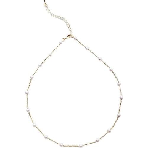 20pcs / lot fashion jewelry pearl gold chain necklace