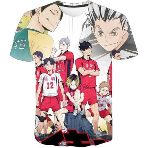 Boys Haikyuu Cosplay 3D Costume Karasuno High School Volleyball Club Hinata Shyouyou T-shirt Sportswear Jerseys Kid Tees Uniform