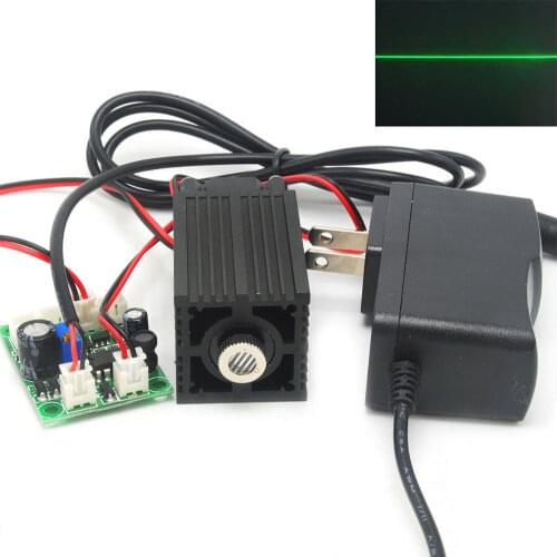 532nm 100mW Green Line Light Focusable Laser Diode Module 12V Adapter Fan Driver TTL