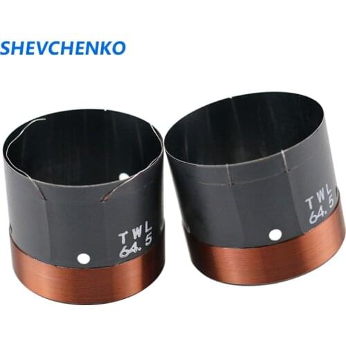 64.5mm Bass Voice Coil 300-450W Two Layer Black Aluminum Skeleton Round Copper Wire High Power Coil Woofer Repair 2PCS