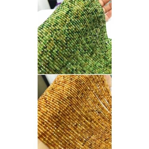 Loose beads green/yellow roundel faceted tourmaline 2*3mm round for DIY jewelry making FPPJ wholesale beads nature