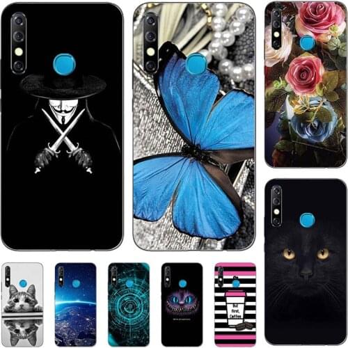 Phone Case For Infinix HOT 8/X650B/X650C Infinix HOT8 LITE Cover Fashion Soft Silicone Relief Case Animal Cat Capa Coque