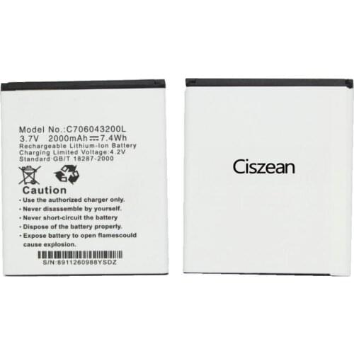 Ciszean 10x 3.7V 2000mAh Replacement Li-ion Battery C706043200L For BLU Studio 5.0 C HD L120 D534 D670U D670 batteries