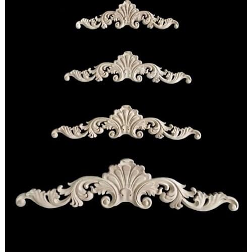 Floral Carved Decal Woodcarving Corner Applique Wooden Decor Wall Door Furniture Home Decoration Accessories Ornaments