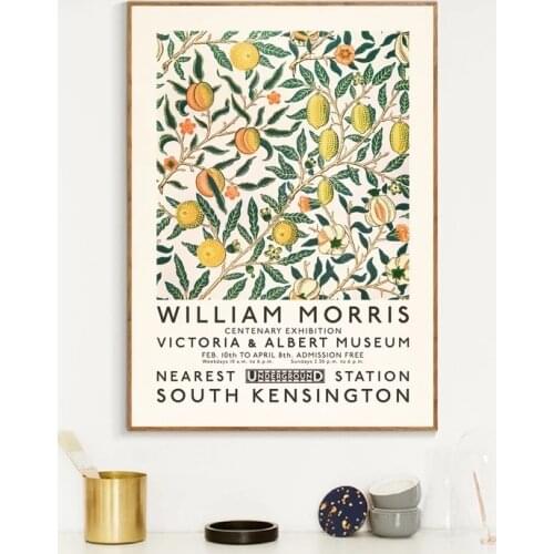 William Morris Canvas Print The Victoria and Albert Museum Exhibition Poster London Underground Art Nouveau Painting Wall Decor
