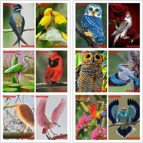 Full Drill Square Diamond Painting Full Square Cute Bird DIY Diamond Mosaic 5D diamond embroidery Full Set diamond mosaic Sale