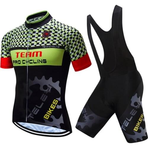 2021 Cycling Set Men BIB Bike Clothing Set Wear Summer Bicycle Jersey Shorts Kit Oudoor Sports Clothes Pro MTB Pants Suit Dress