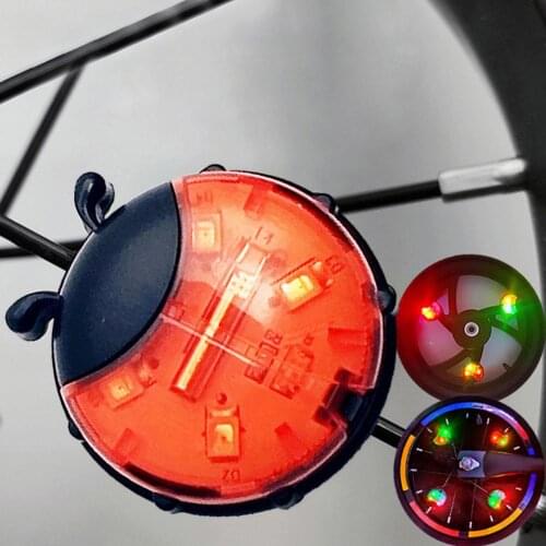 1pcs Bike Wheel Lights Bicycle Spoke Lamp Rechargeable Ladybug Shape Spoke Lights Flower Drum Light Bicycle Scooter Tail Lamp