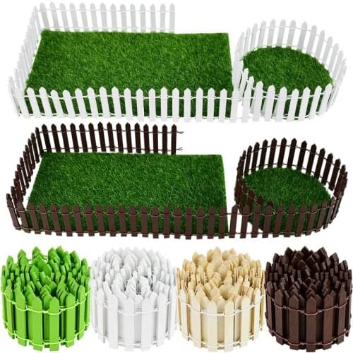 1 Meter Miniature Mini Fence Fairy Garden Barrier Kids Home Game DIY Maison Figurine Mini Garden Bending Wooden Craft Decor