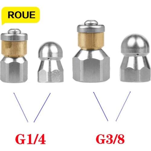High Pressure Washer Stainless G1/4 G3/8 Accessory Three or Four Nozzle Cleaning Accessories Hose Metal Rotating Sewer Clean