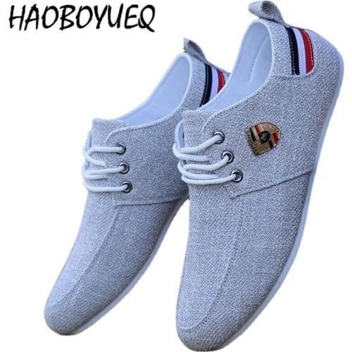 Men Canvas Casual Loafers Comfortable Outdoor Walking Footwear Breathable Flats Shoes Sapatos Masculinos Estilosos