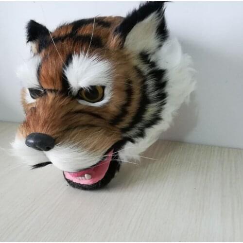 New simulation tiger head model polyethylene&furs tiger head home decoration gift about 23x22cm