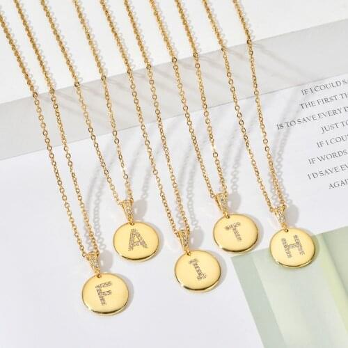 ZMZY diy Alphabet Initial Letter Necklace Gold Womens cz Necklace Jewelry Zircon Crystal First Name Letter Necklace Boho