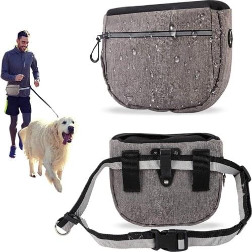 Dog Treat Bag for Training Portable Dogs Walking Bag with Adjustable Belt Outdoor Pet Training Pouch with Waste Bags Dispenser
