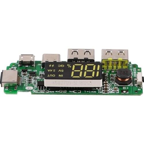 LED Dual USB Micro Type-C Mobile Power Charging Board USB 18650 Overload Charger Over-Discharge