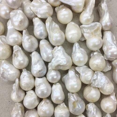 Genuine Undyed South Sea 17-18-19-20mm Big Ball Round Natural Freshwater Pearl Tear-drop Baroque Pearl For Healing Power Energy