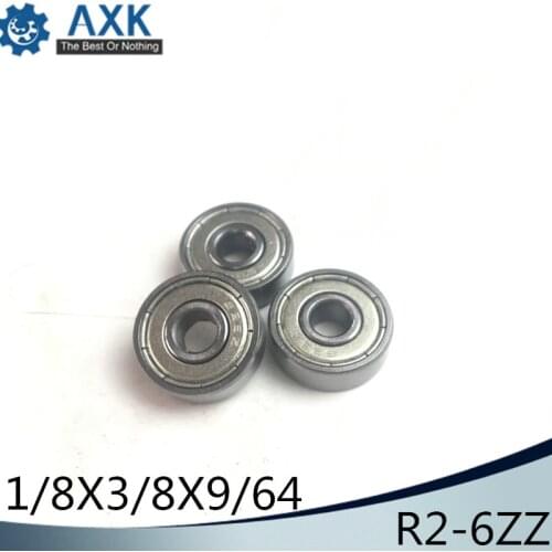 R2-6ZZ Bearing ABEC-1 (10PCS) 1/8"x3/8"x9/64" inch Miniature R2-6 ZZ Ball Bearings For RC Models