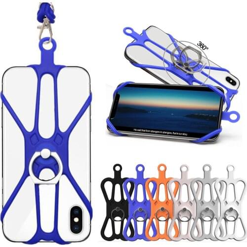 Mobile Phone Lanyards Universal Lanyard For Phone Silicone Sports Phone Strap Ring Holder Case Neck Hanging Rope Sling Dropship