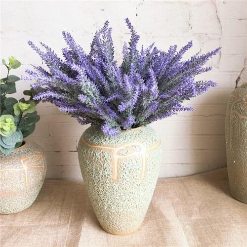 Romantic blue purple provence lavender decorative plastic artificial flowers grain of aquatic plants for home wedding decoration