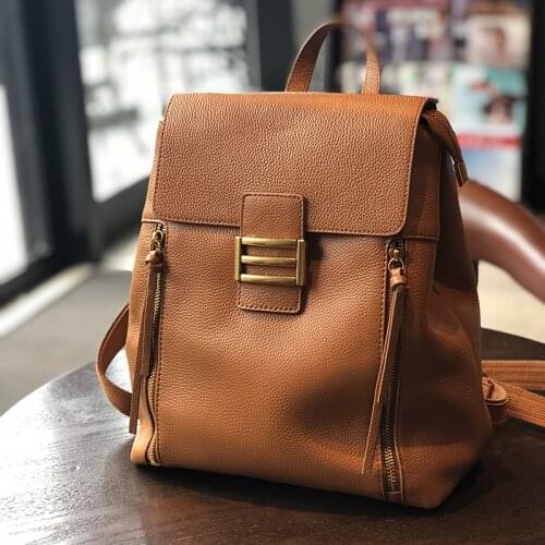 High Quality Leather Leather Women Backpack Large Capacity Travel Backpack Simple Shoulder Bag For Girls Luxury Shoulder Bag