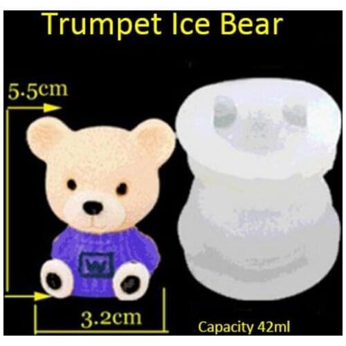1pcs DIY Baking Little Bear Dog Shape Tray Ice Cream Tool Whiskey Wine Cocktail Drink Home Kitchen accessories Supplies tools