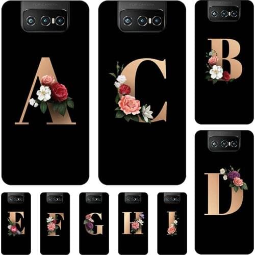 For Asus Zenfone 7 ZS670KS 7 Pro ZS671KS Case Cute Lovely Cartoon Pattern Flowers Black Letters Silicone Soft Cover