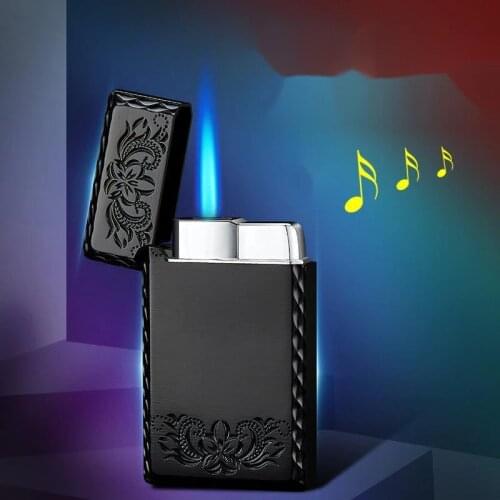 Steel Sound Direct High Firepower Blue Flame Windproof Lighter Personality Lighter Cigarette Accessories