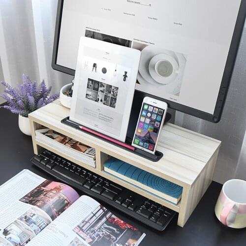 Heightened Shelf For Computer Displays Storage Shelf Use On Table Desk For Home Office SOHO