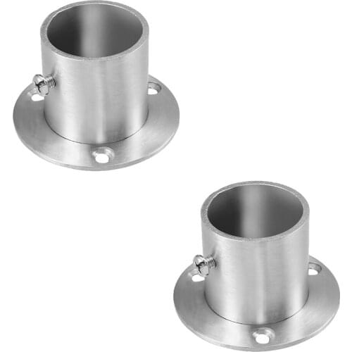 Uxcell 2pcs Wardrobe Pipe Bracket 32mm Dia Wall Mount Hanging Rail Rod Support Socket to wardrobe closet balcony bathroom