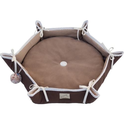 Akat Cosy Brown Hexagon Bed