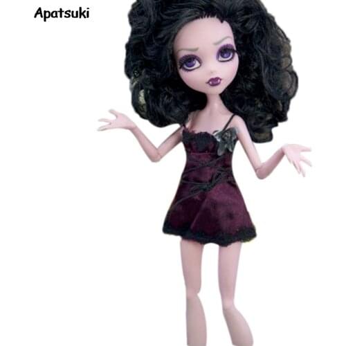 Wine Red Dress For Monster High Doll Accessory Fashion Doll Clothes Set for Bratz Dolls Outfits For Baby 1/6 Doll Kids DIY Toys