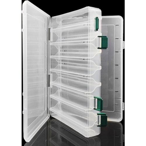 One Piece 27cm*18cm*5cm 14 Compartments Double Sided Fishing Lure Bait Hooks Tackle Waterproof Storage Box Fishing tackle box