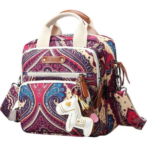 High Level Canvas Colorful Mommy Diaper Bag Baby Nappy Bags Maternity Mommy Women Backpack/Handbag/Messenger Three-In-One Bag