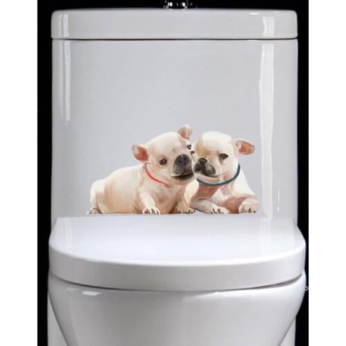 YOJA 23.6*12.2CM Toilet Sticker Wall Decal Living BedRoom Home Decor Dog Lover T3-0513