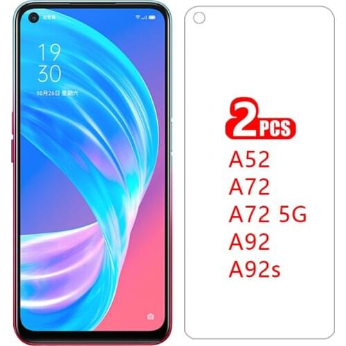 Tempered glass screen protector for oppo a52 a72 5g a92 a92s case cover coque on a 52 72 92 s 92s 52a 72a 92a oppoa52 oppoa72