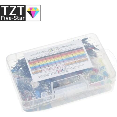TZT Starter Kit for arduino Resistor /LED / Capacitor / Jumper Wires / Breadboard resistor Kit with Retail Box