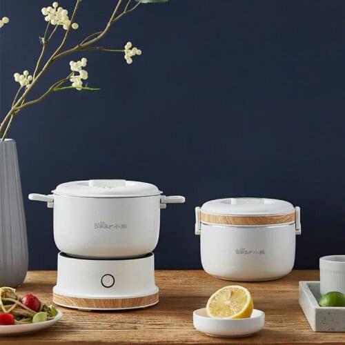 Mini Portable Electric Hot Pot 110V 220V Multi Cooker Travel Folding Hotpot Fryer 500W Electric Cooking Pot Split Type 1L