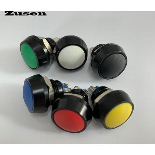 Zusen 12mm (ZS12B-10/CA) colors hat black alumina 1NO dome head momentary micro switch Push Button Switch