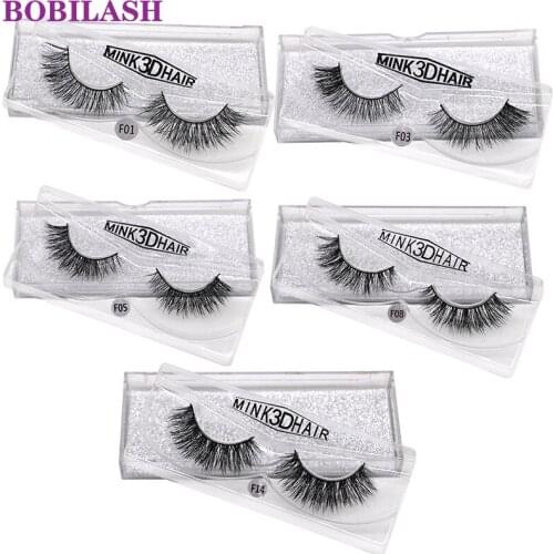 1 Pair Lashes 3D Mink Eyelashes Thick Natural Soft False Eyelashes Makeup Tool For Eyelash Extension
